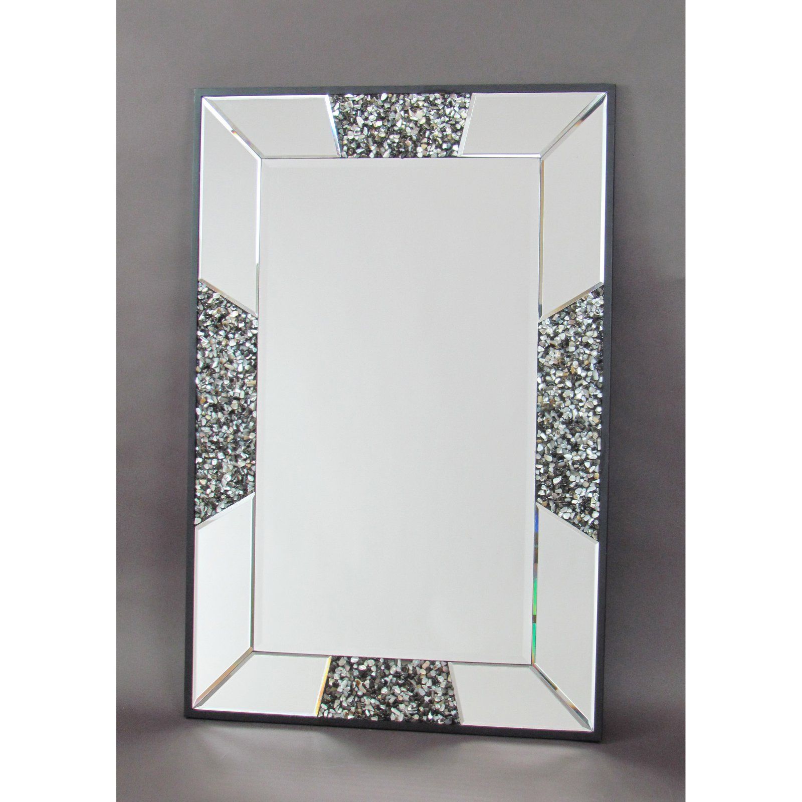 Wayborn Pebble Shell Rectangle Beveled Wall Mirror – Walmart In Rectangle Pewter Beveled Wall Mirrors (View 1 of 15)