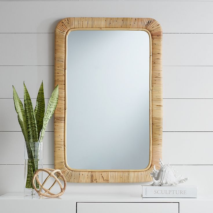 Westby 24" X 36" Rattan Wrapped Wall Mirror – Style # 75n25 – Lamps With Regard To Rattan Wrapped Wall Mirrors (View 1 of 15)