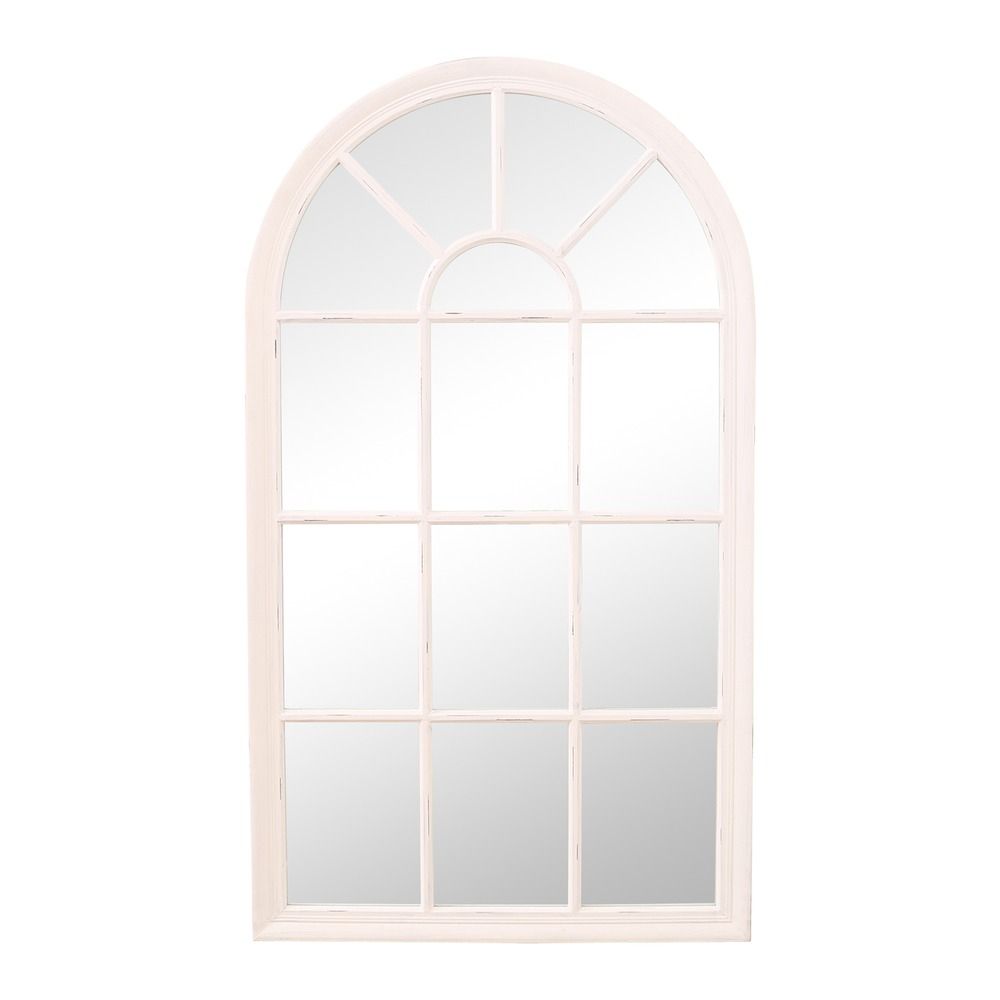 White Wooden Mirror: Chloe Window Mirror|select Mirrors Inside Window Cream Wood Wall Mirrors (View 15 of 15)