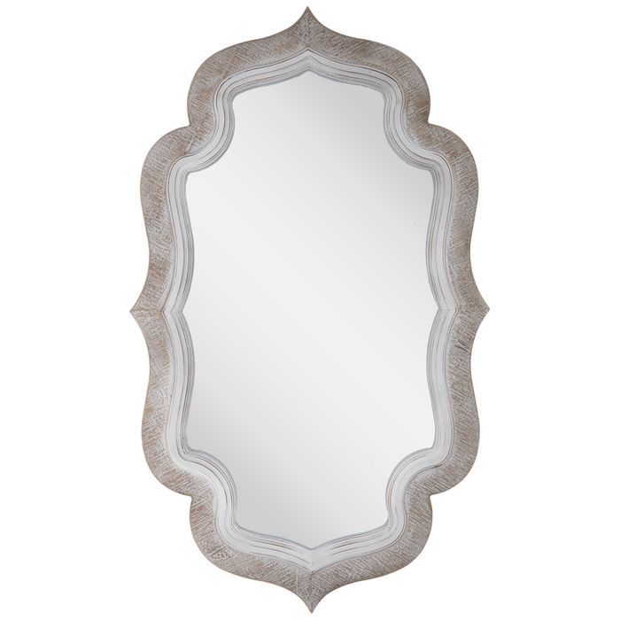 Whitewash Quatrefoil Wood Wall Mirror | Hobby Lobby | 1810191 In 2021 Within Padang Irregular Wood Framed Wall Mirrors (View 10 of 15)