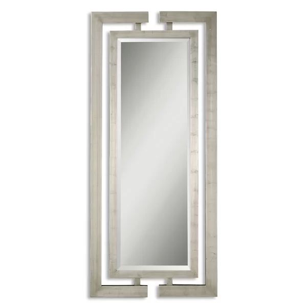 Willa Arlo Interiors Rectangle Silver Wood Mirror & Reviews | Wayfair Throughout Farmhouse Woodgrain And Leaf Accent Wall Mirrors (View 14 of 15)