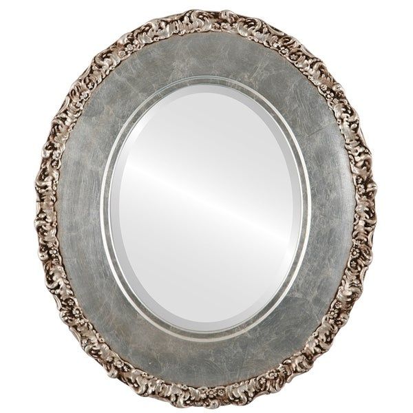 Williamsburg Silver Leaf/ Brown Antique Framed Oval Mirror – Silver In Antique Silver Oval Wall Mirrors (View 8 of 15)