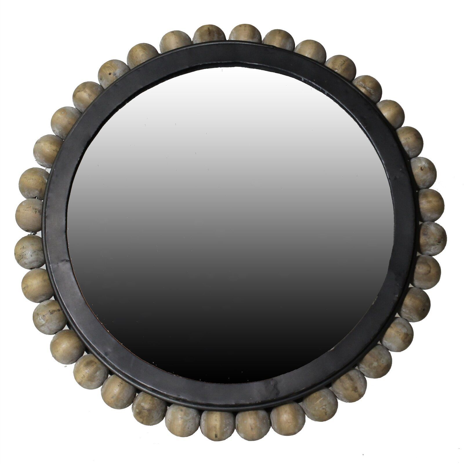Williston Forge Bria Accent Mirror | Wayfair | Beaded Mirror, Round Within Round Beaded Trim Wall Mirrors (View 8 of 15)