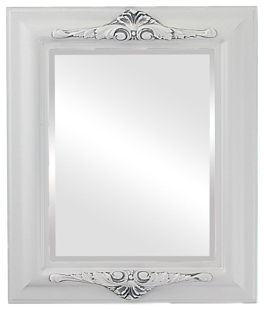 Winchester Framed Rectangle Mirror In Linen White – French Country In White Decorative Vanity Mirrors (View 3 of 15)