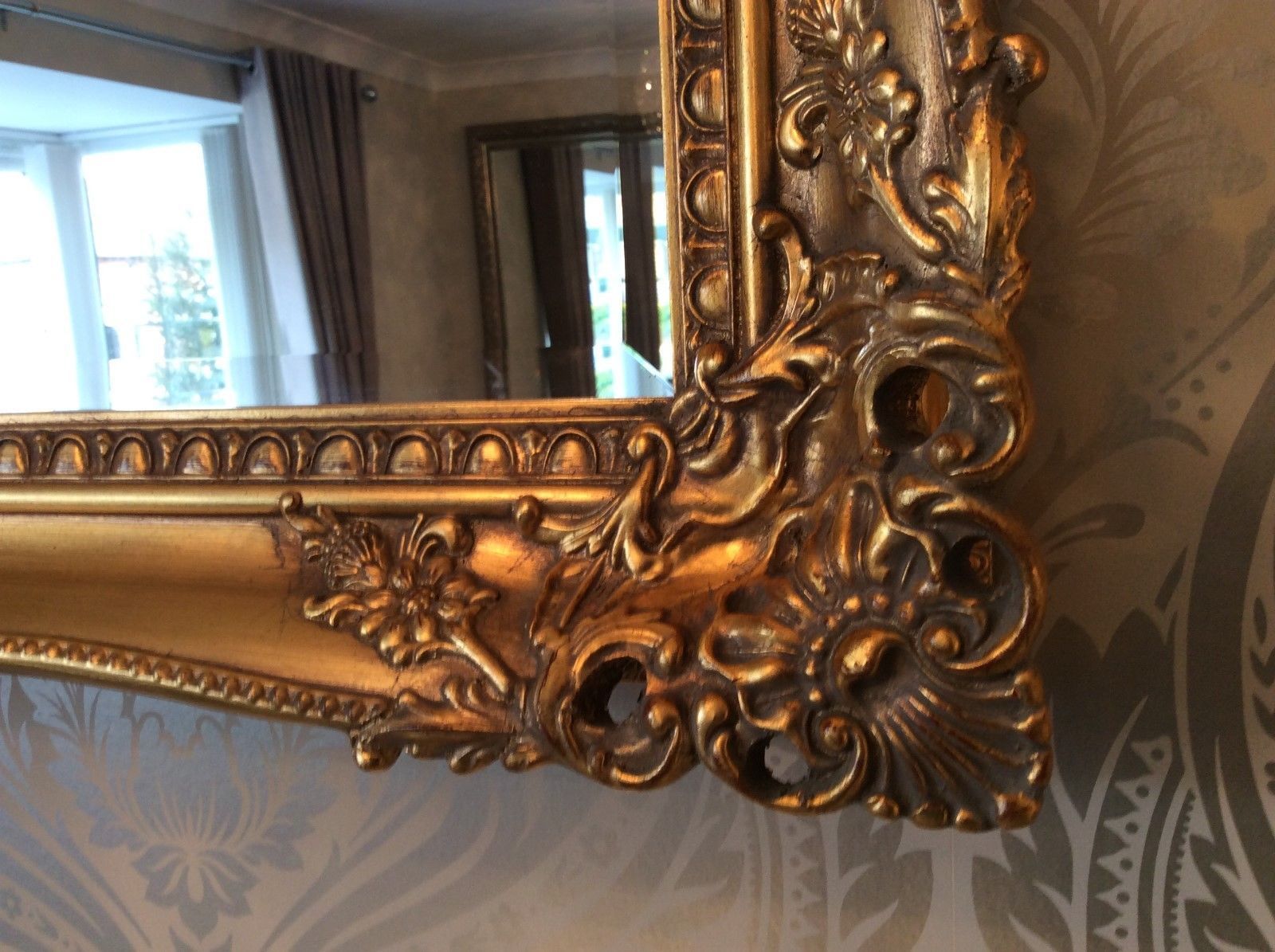 X Large Antique Gold Ornate Decorative Mirror – Choice Of Size & Colour Regarding Gold Decorative Wall Mirrors (View 1 of 15)