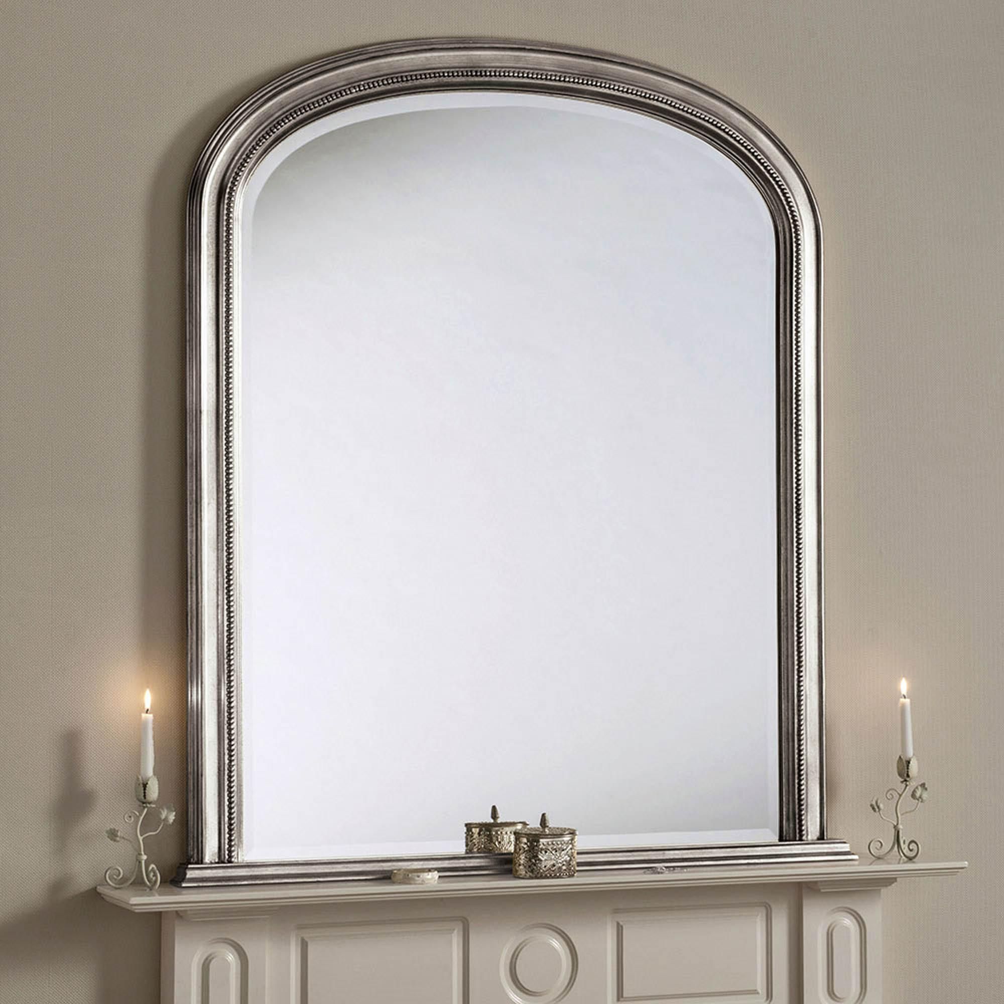 Yearn Beaded Mantle Mirror Silver In 2020 | Overmantle Mirror, Mantle Regarding Vassallo Beaded Bronze Beveled Wall Mirrors (View 3 of 15)