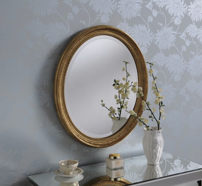Yg0825 Silver Framed Oval Decorative Mirror With Oval Metallic Accent Mirrors (View 8 of 15)