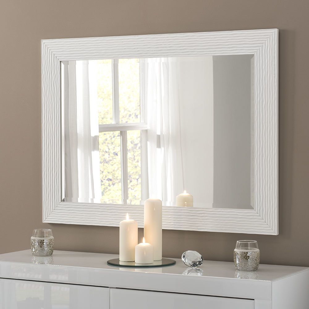 Yg223 Silver Mirror Rectangular Framed Mirror Wavey Style Modern Mirror With Regard To Silver And Bronze Wall Mirrors (Photo 11 of 15)