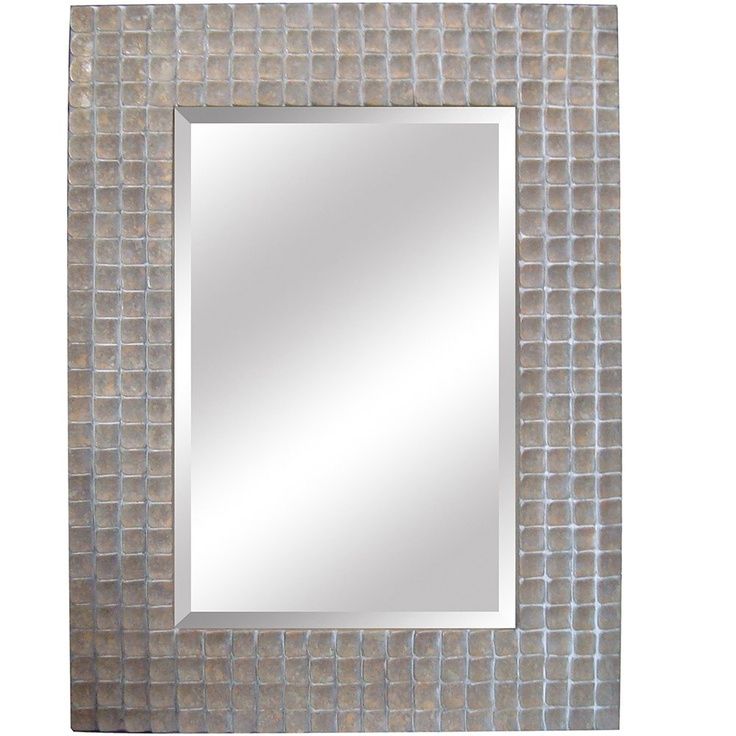 Yosemite Home Decor Ym120s Silver Framed Bathroom Mirror | Decorating In Silver Metal Cut Edge Wall Mirrors (View 3 of 15)
