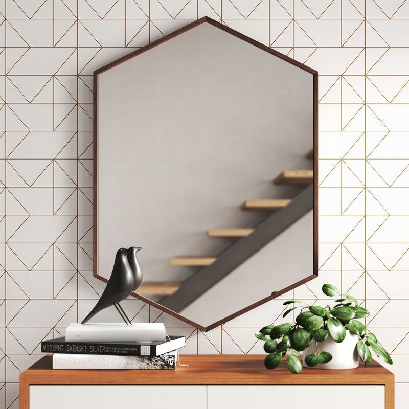 Zaliki Mid Century Hexagon Beveled Accent Mirror & Reviews | Allmodern Inside Knott Modern & Contemporary Accent Mirrors (View 2 of 15)