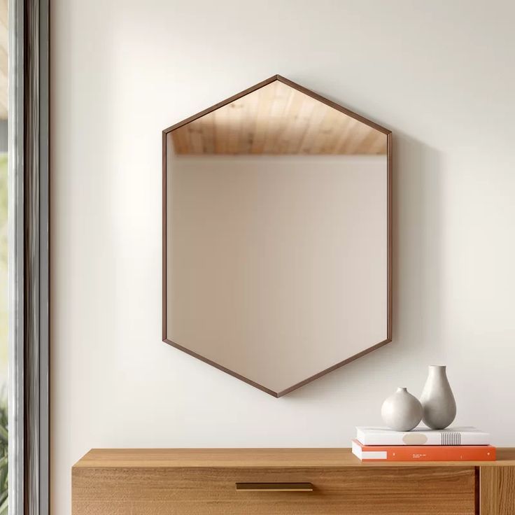Zaliki Mid Century Hexagon Beveled Accent Mirror & Reviews | Allmodern Within Gia Hexagon Accent Mirrors (View 9 of 15)