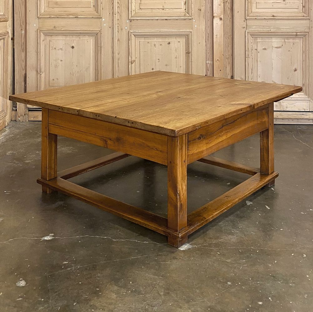 19th Century Rustic Country French Fruitwood Coffee Table Within Reclaimed Fruitwood Coffee Tables (View 12 of 15)