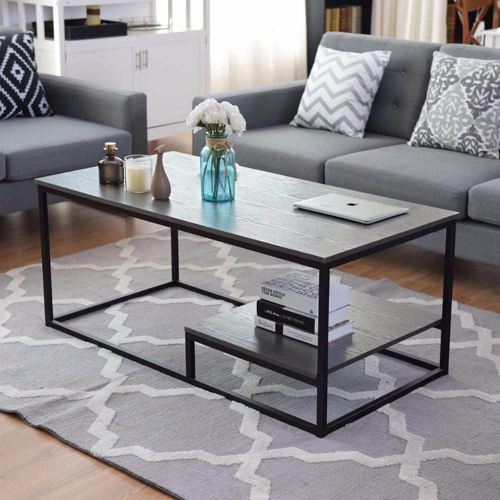 2 Tier Modern Wood & Steel Coffee Table | Living Room Furniture Styles, Coffee  Table, Wood Furniture Design Intended For 2 Tier Metal Coffee Tables (View 2 of 15)