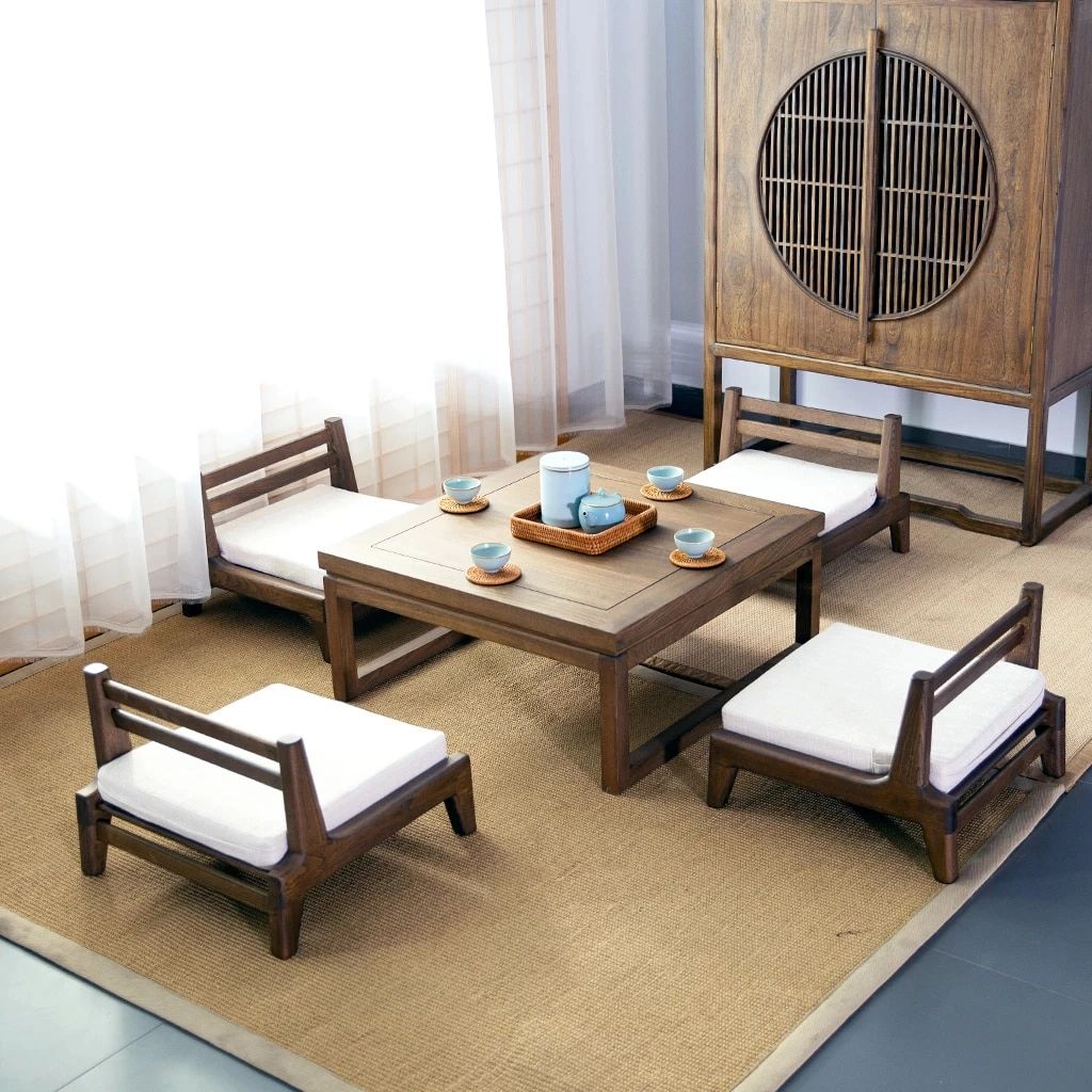 2021 Japanese Room Tea Table Old Elm Wood Coffee Table With 2pc Cushion And  1pc Table Cover Tatami For Tea Room/ Bay Window/home – Coffee Tables –  Aliexpress With Regard To Old Elm Coffee Tables (View 13 of 15)