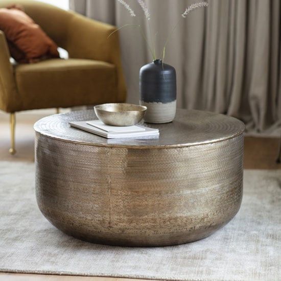 Ashta Metal Round Coffee Table In Bronze | Furniture In Fashion Regarding Bronze Metal Coffee Tables (View 2 of 15)