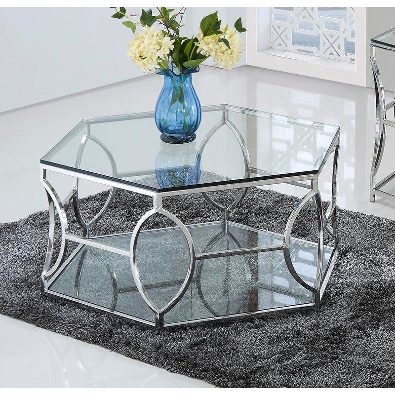 Best Master Furniture Octagon Glass Coffee Table – On Sale – Overstock –  18827889 Intended For Octagon Glass Top Coffee Tables (View 4 of 15)