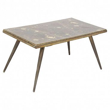 Brass And Resin Coffee Table With Marine Fossils, 1950s | Intondo With Resin Coffee Tables (View 9 of 15)