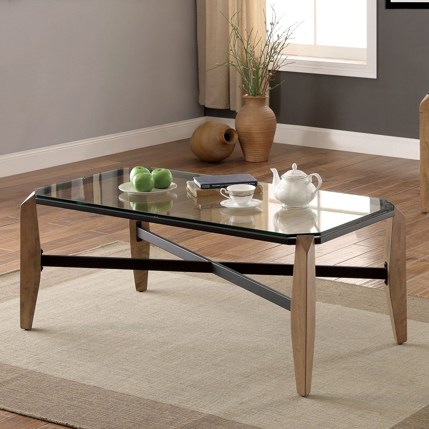 Buy Contemporary Glass Top Coffee Table Online | Teaklab Within Glass Top Coffee Tables (View 6 of 15)