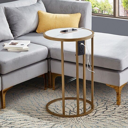 Buy Galilea End Table – 2 Usb Charging Ports 2 Outlets Power Plug Inspired Home On Dot & Bo With Regard To Coffee Tables With Charging Station (View 12 of 15)