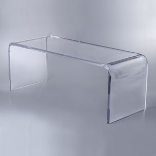 Buy Plexi Craft Acrylic Waterfall Coffee Table | Custom Lucite Furniture In Thick Acrylic Coffee Tables (View 6 of 15)