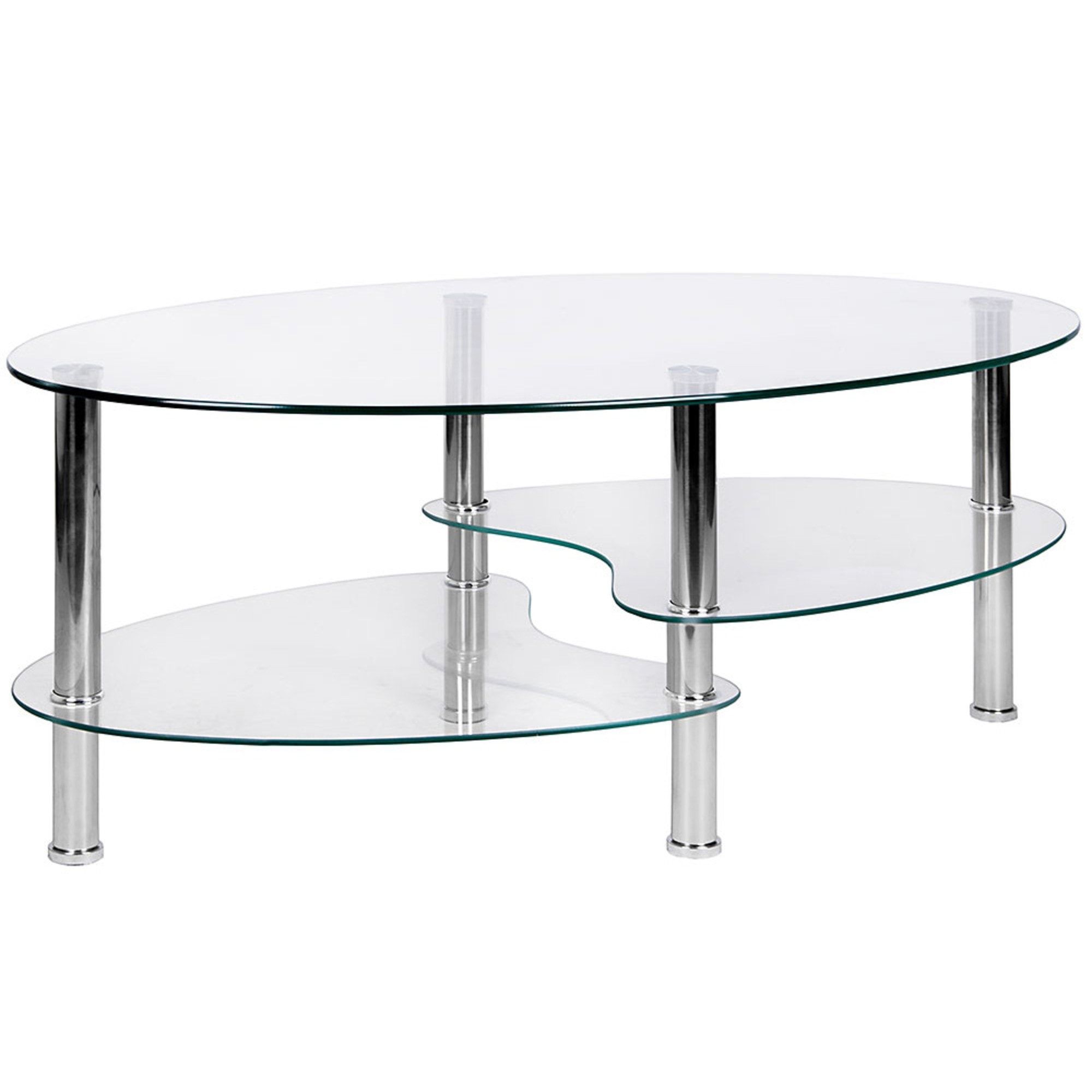 Cara Oval Clear Glass Coffee Table | Dining | Glass Furniture In Glass Oval Coffee Tables (View 12 of 15)