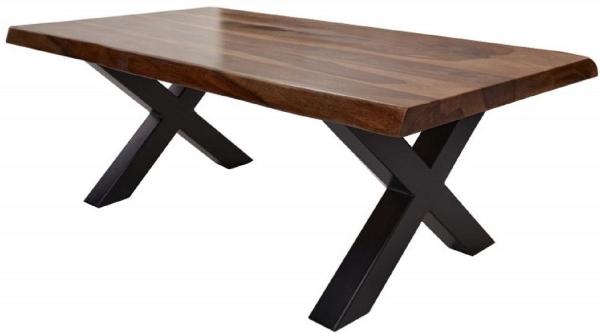 Casa Padrino Solid Wood Coffee Table With Metal Legs Brown / Black 110 X 60  X H (View 10 of 15)