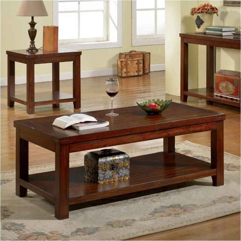 Cm4107c Furniture Of America Estell Coffee Table – Dark Cherry Regarding Dark Cherry Coffee Tables (View 2 of 15)