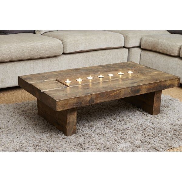 Cube Plank T Light Coffee Table | Wood Table | Curiosity Interiors Intended For Plank Coffee Tables (View 9 of 15)