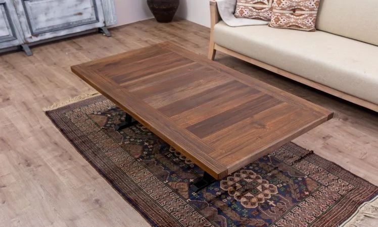 Custom Build Your Own Coffee Table: 2” Teak Wood Slab W/ A Frame Pertaining To Solid Teak Wood Coffee Tables (View 1 of 15)
