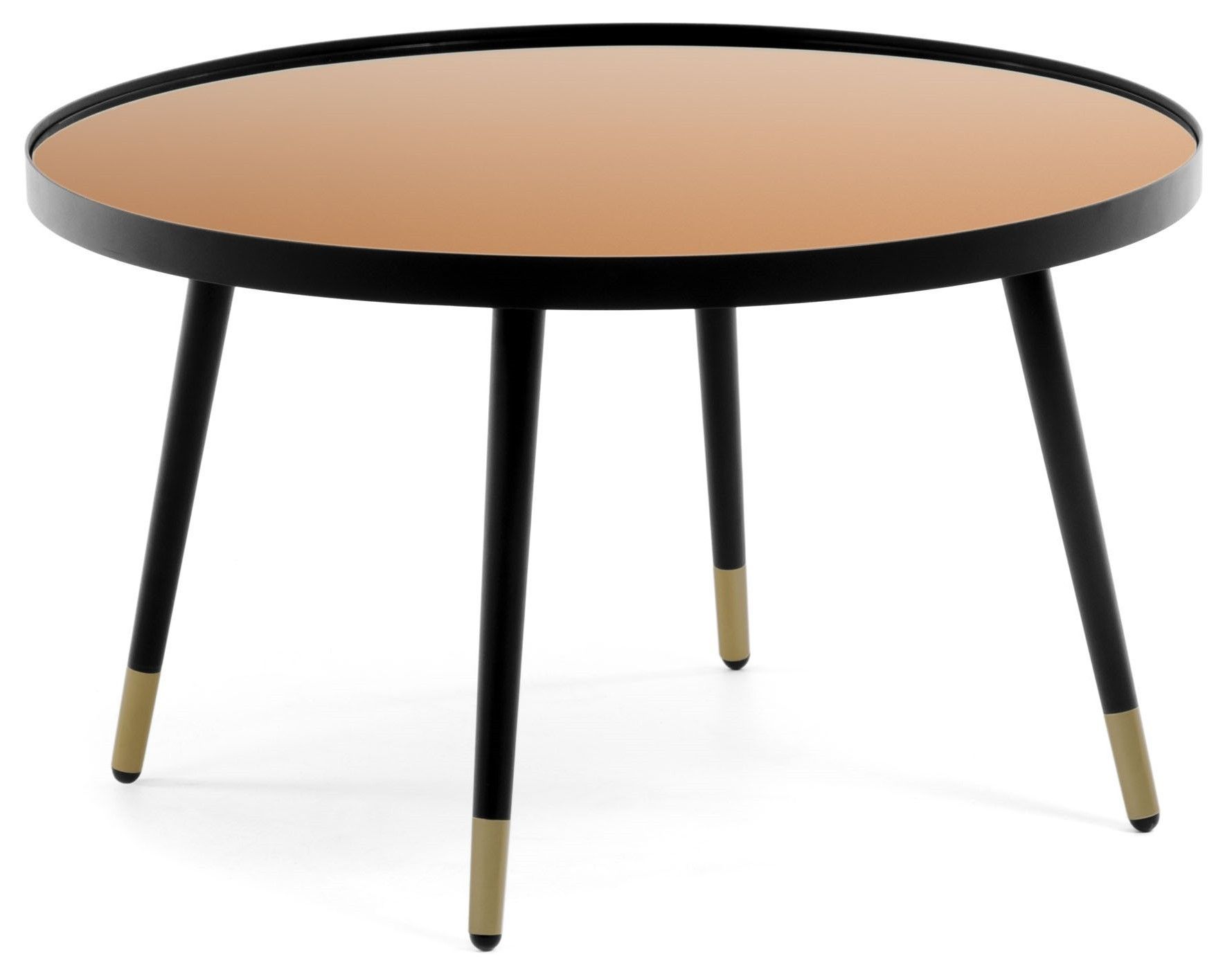 Daila Diam 80 Cm Round In Metal And Tempered Glass Top Home Design Coffee  Table Pertaining To Tempered Glass Top Coffee Tables (View 2 of 15)