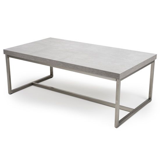 Delta Rectangle Coffee Table With Brushed Steel Base | Furniture In Fashion Regarding Brushed Stainless Steel Coffee Tables (View 10 of 15)