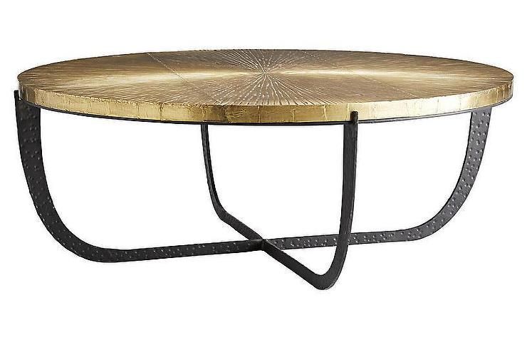 Denmark Round Antique Gold Bronze Coffee Table For Bronze Metal Coffee Tables (View 8 of 15)