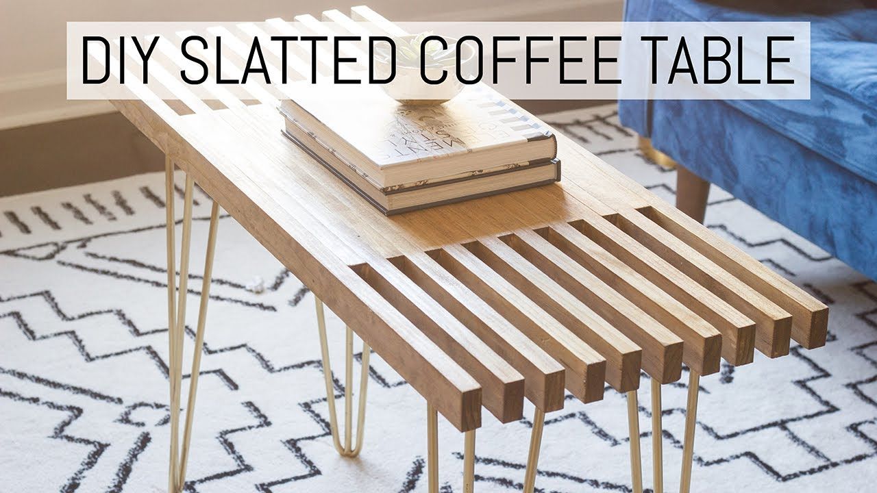 Diy Slatted Coffee Table – Youtube With Regard To Slat Coffee Tables (View 3 of 15)