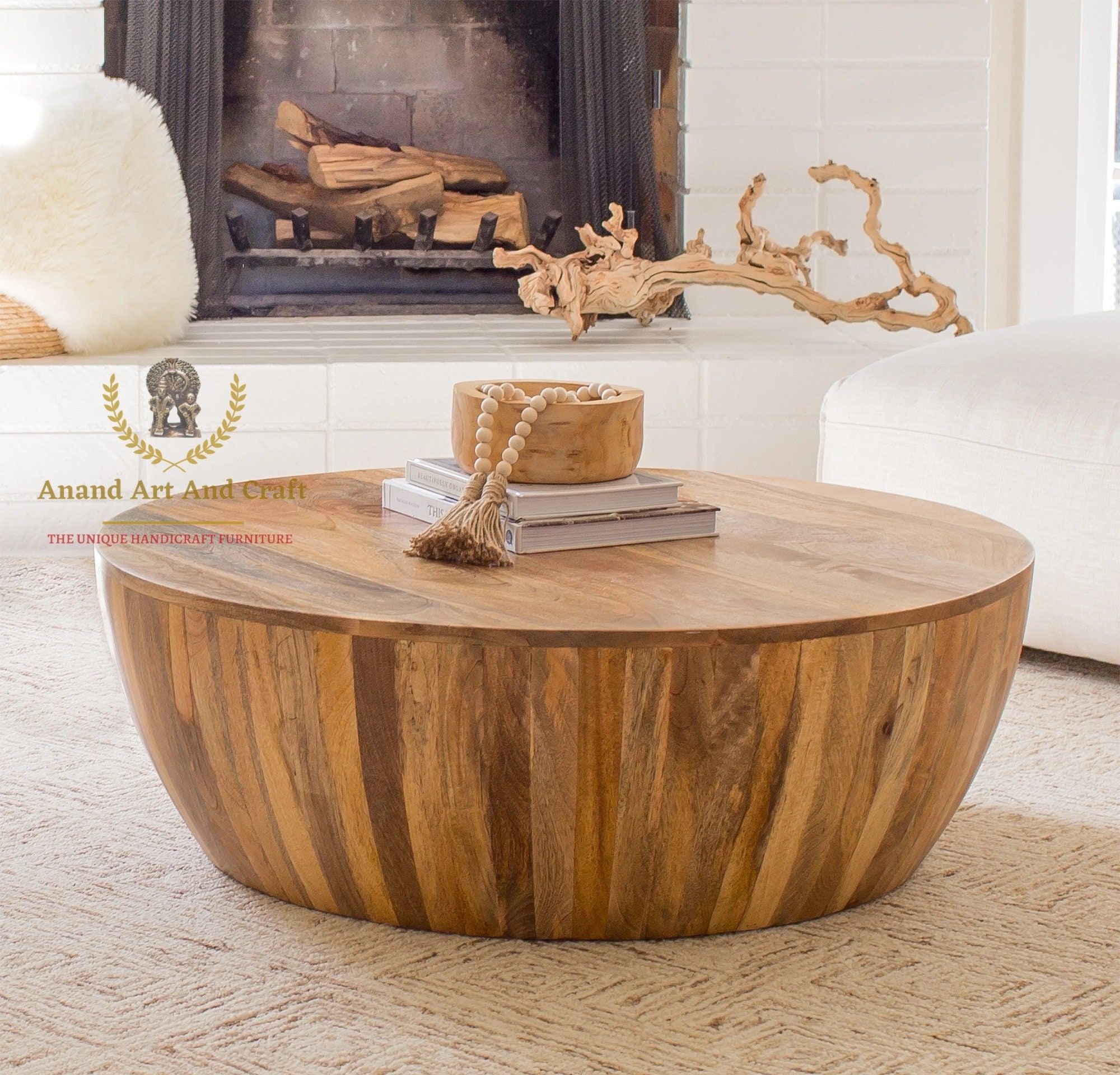 Drum Coffee Table – Etsy In Drum Shaped Coffee Tables (View 1 of 15)