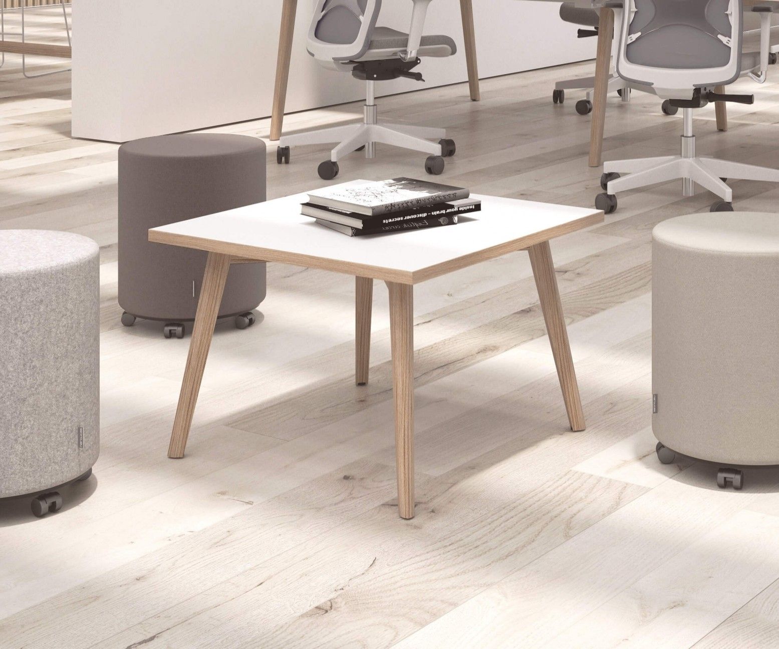 ✓ Nova Wood Square Melamine Office Coffee Table | Sohomod With Regard To Melamine Coffee Tables (View 15 of 15)