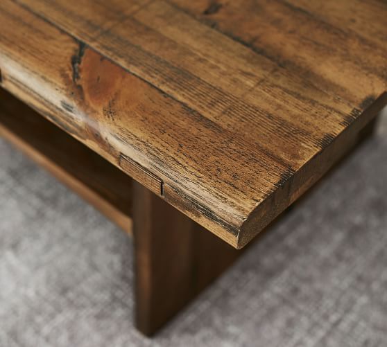 Easton 50" Reclaimed Wood Coffee Table | Pottery Barn With Regard To Plank Coffee Tables (View 6 of 15)
