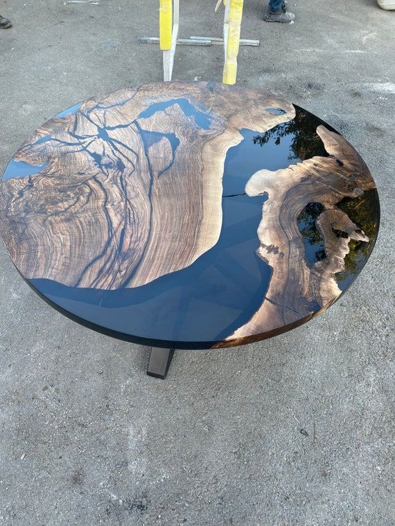 Epoxy Resin Coffee Table Custom 40 Diameter Round Table – Etsy Italia Intended For Resin Coffee Tables (View 2 of 15)