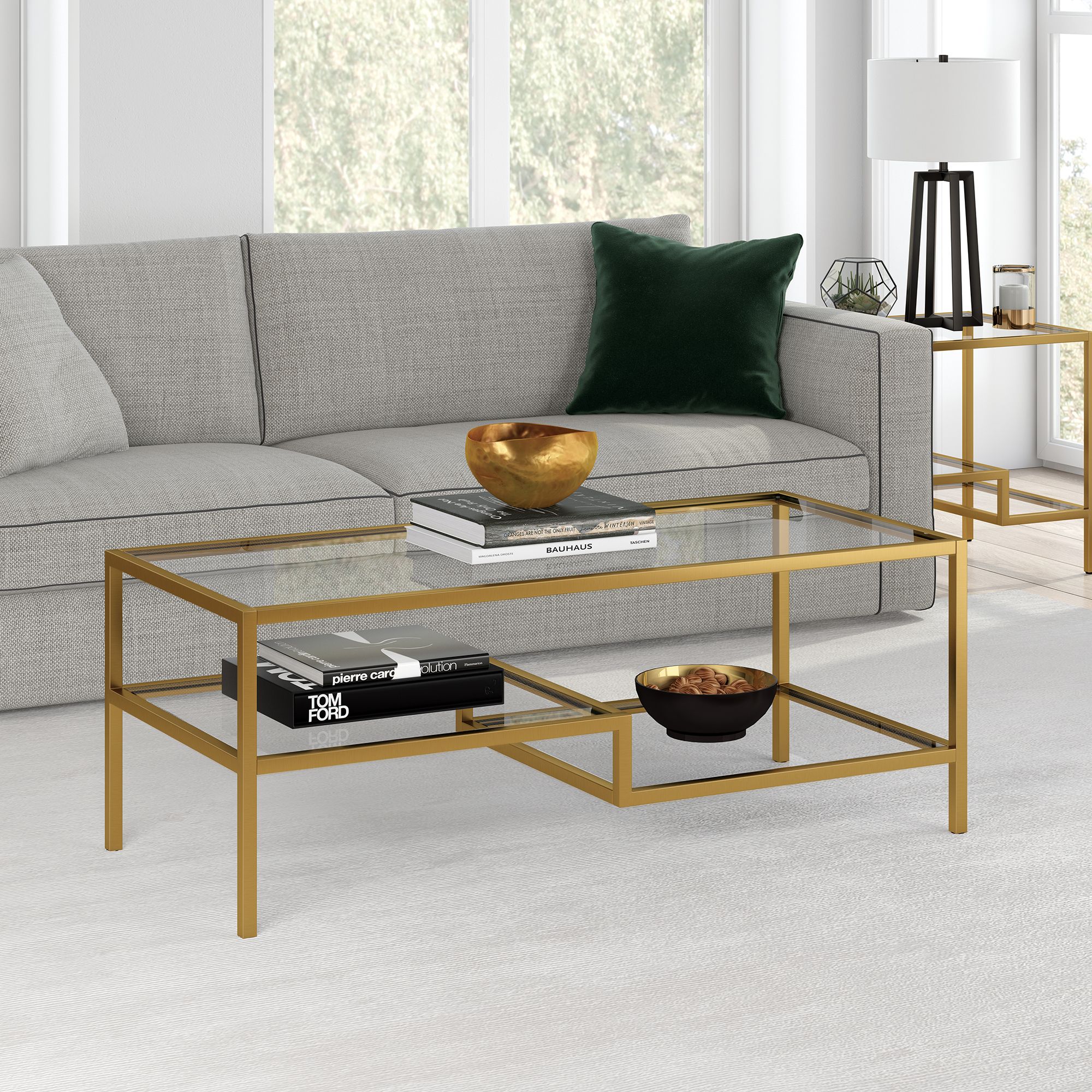 Evelyn&zoe Contemporary 2 Tier Coffee Table With Glass Shelf – Walmart With Modern 2 Tier Coffee Tables Coffee Tables (View 12 of 15)