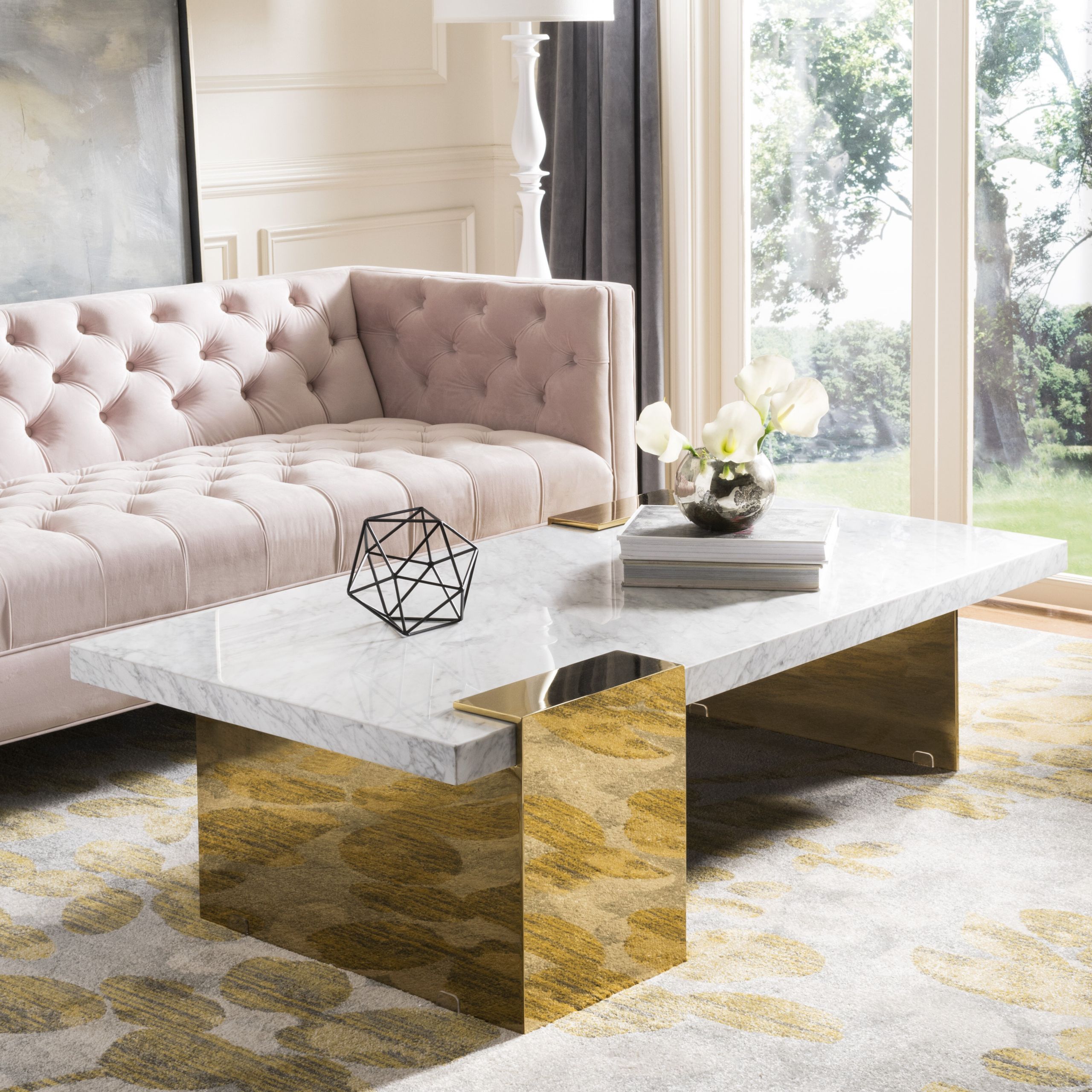 Faux White Marble Coffee Table – Visualhunt Intended For Faux Marble Top Coffee Tables (View 8 of 15)