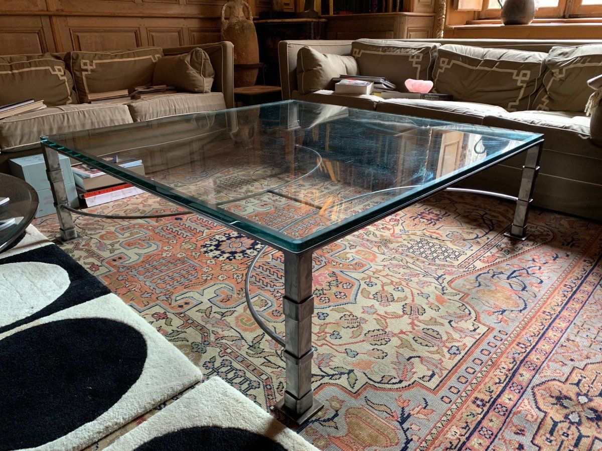 Glass And Wrought Iron Coffee Table – Low Table Within Iron Coffee Tables (View 9 of 15)
