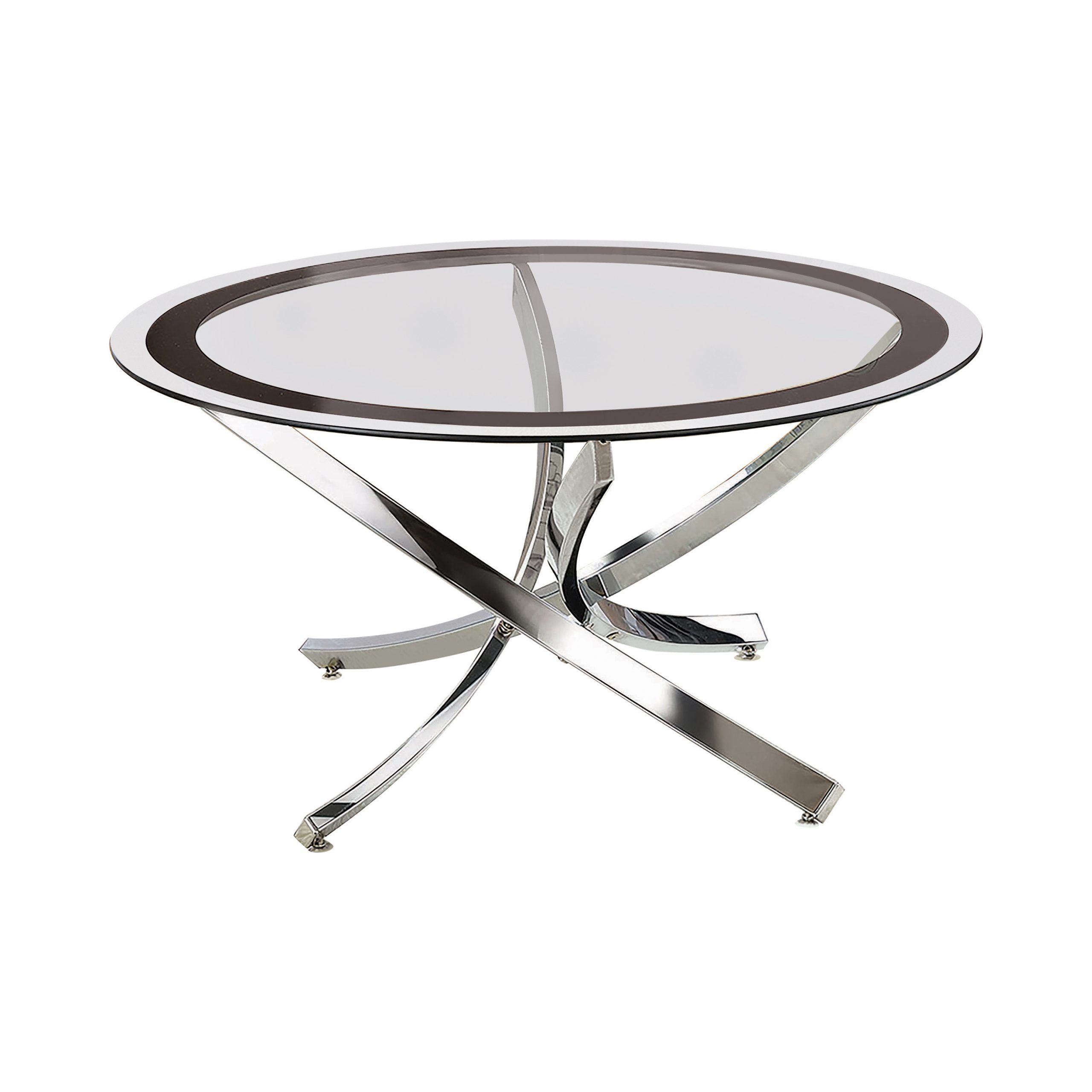 Glass Top Coffee Table Chrome And Black – Coaster Fine Furni With Regard To Smooth Top Coffee Tables (View 8 of 15)
