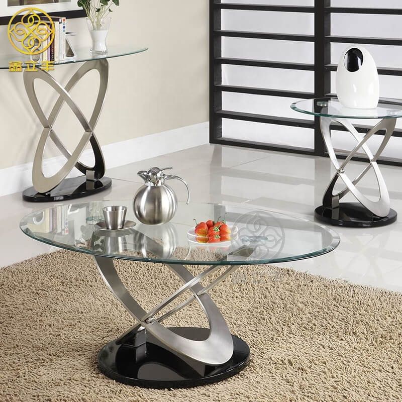 Guangdong Xinlifeng Factory 3 Piece Oval Glass Top Coffee Table Sets – Buy  3 Piece Oval Coffee Table Set,oval Coffee Table Sets,oval Glass Top Coffee  Table Sets Product On Alibaba Regarding Glass Top Coffee Tables (View 14 of 15)