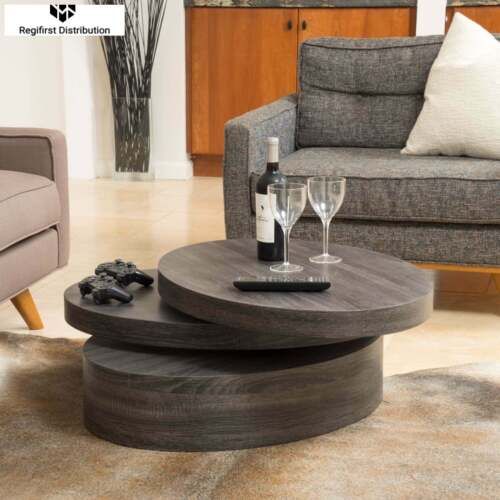 Hale C Oval Mod Rotating Wood Coffee Tablechristopher Knight Home | Ebay Inside Wood Rotating Tray Coffee Tables (View 10 of 15)