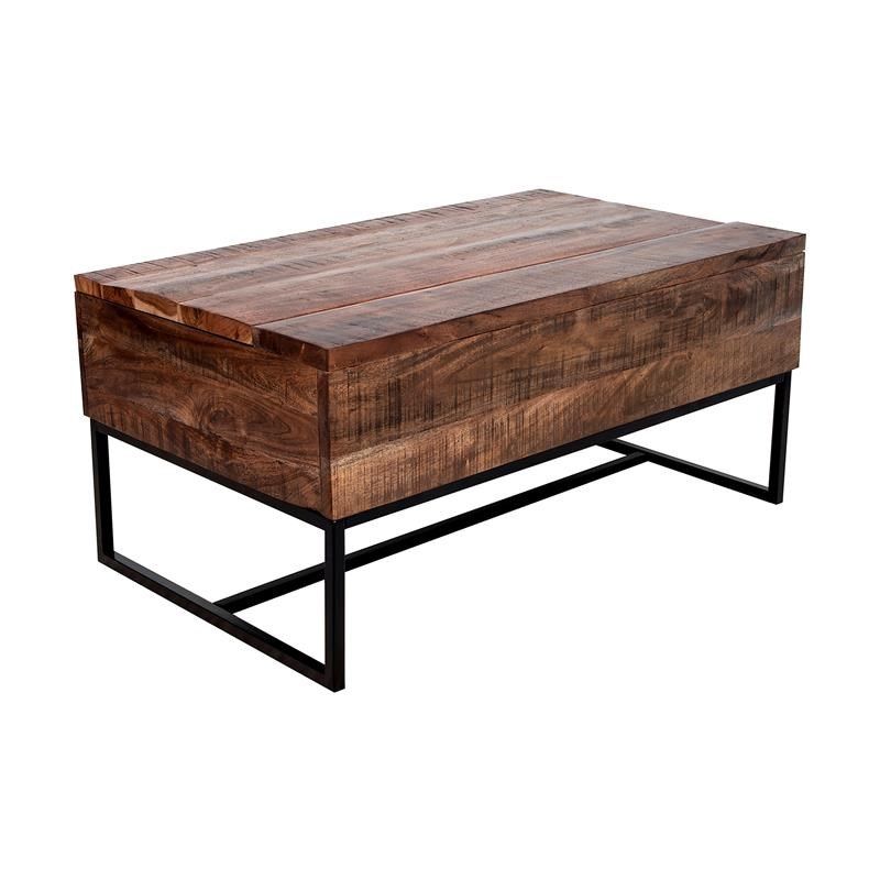 Hawthorne Collections Lakewood Lift Top Solid Acacia Wood Coffee Table –  Brown | Homesquare Pertaining To Solid Acacia Wood Coffee Tables (View 8 of 15)