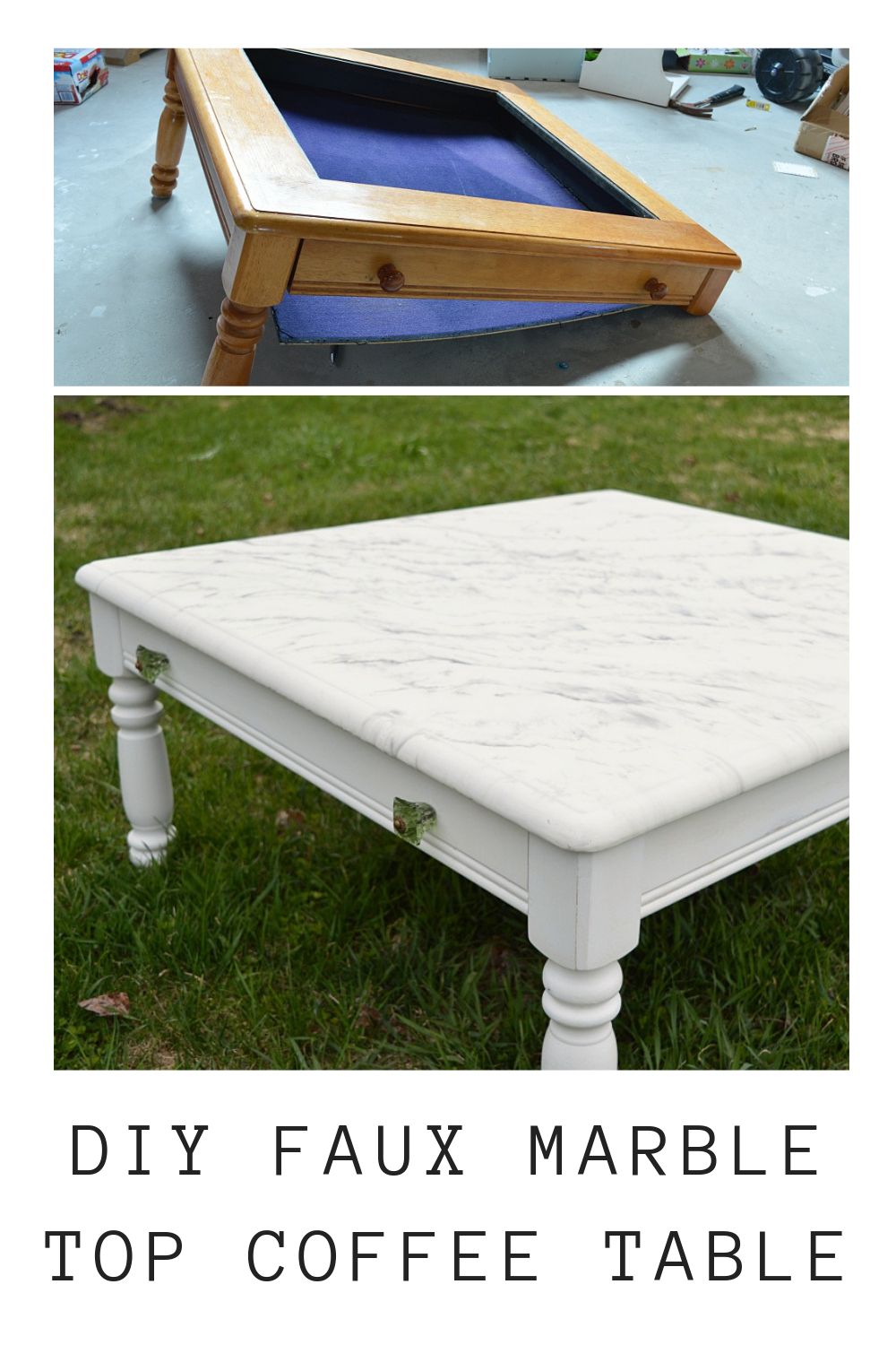 How To Make A Faux Marble Top Coffee Table – The Vanderveen House Inside Faux Marble Top Coffee Tables (View 15 of 15)
