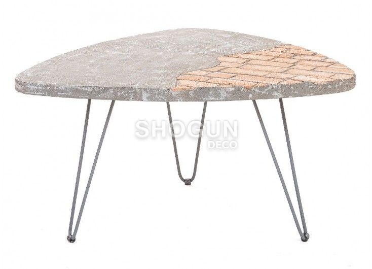 Industrial Triangular Coffee Table Brick – Large In Deco Stone Coffee Tables (View 7 of 15)