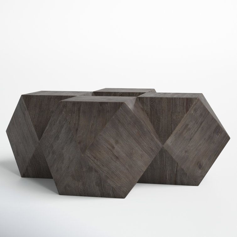 Joss & Main Barry Solid Wood Block Coffee Table & Reviews | Wayfair Regarding Geometric Block Solid Coffee Tables (View 2 of 15)