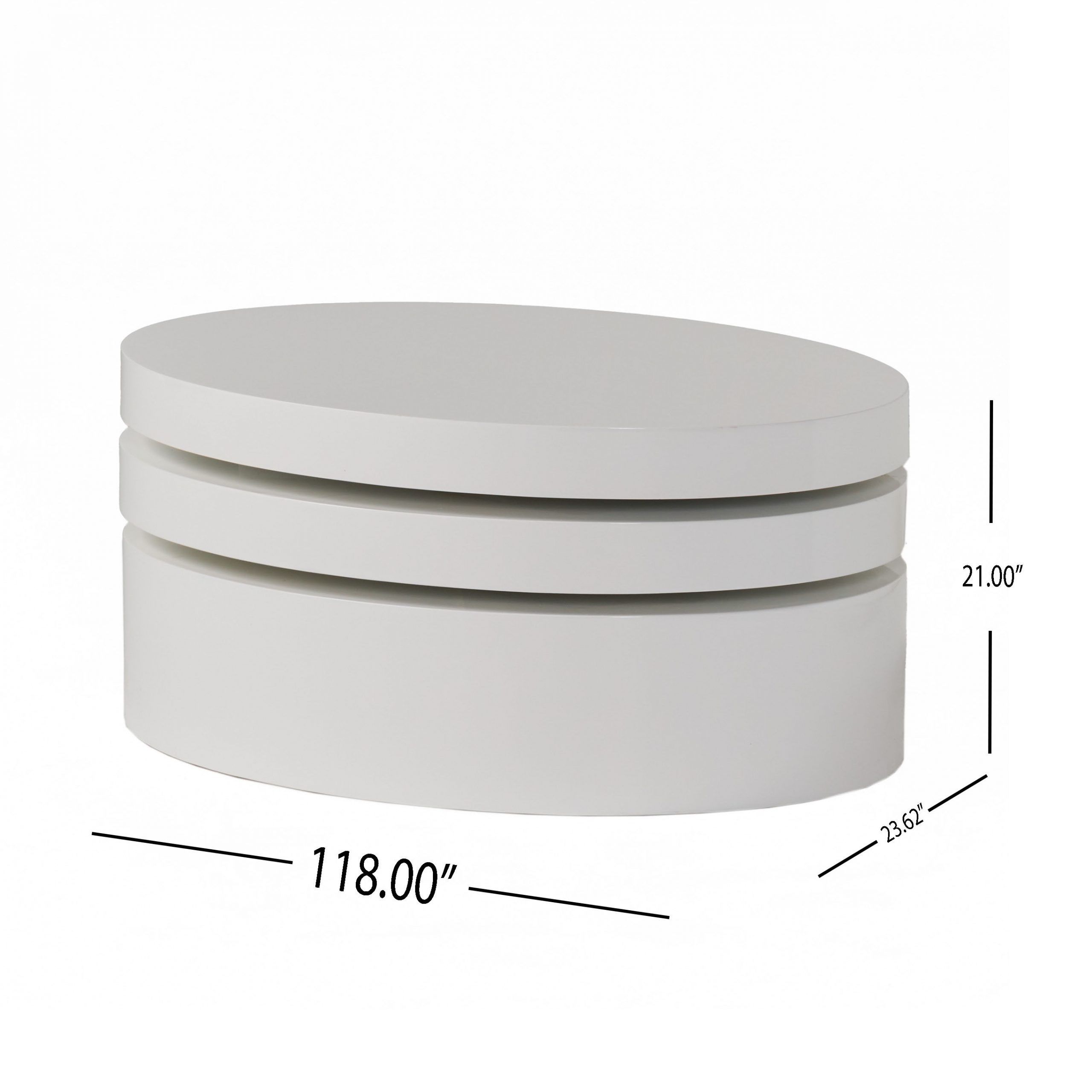 Lagom Small Oval Mod Rotatable Coffee Table – Walmart Regarding Oval Mod Rotating Coffee Tables (View 12 of 15)