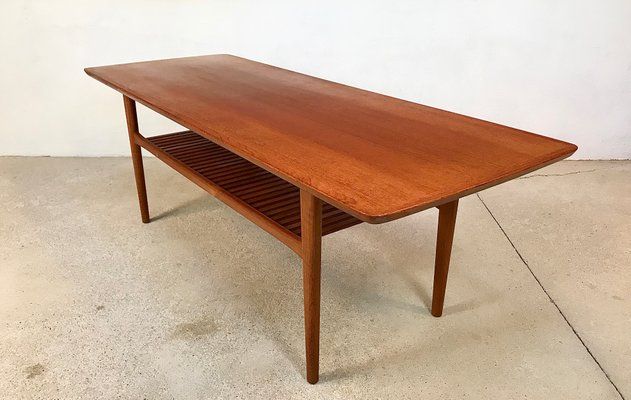 Large Mid Century Danish Teak Coffee Table, 1960s For Sale At Pamono Within Teak Coffee Tables (View 9 of 15)