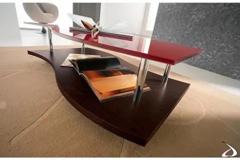 Lemma Coffee Table On Wheels With Shaped Glass Top | Toparredi Inside Glass Topped Coffee Tables (View 15 of 15)